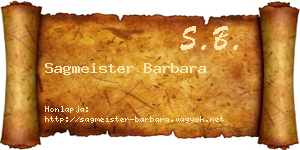 Sagmeister Barbara névjegykártya